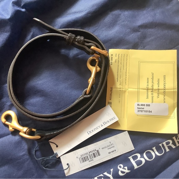 Dooney Bourke All Black Florentine Leather Small Buckle Satchel Bag - Picture 5 of 15